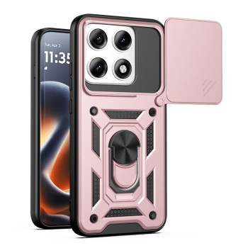 Чохол зі шторкою на камеру Sliding Camshield і підставкою на Motorola Edge 70 Pro / 70 Pro+ — рожеве золото
