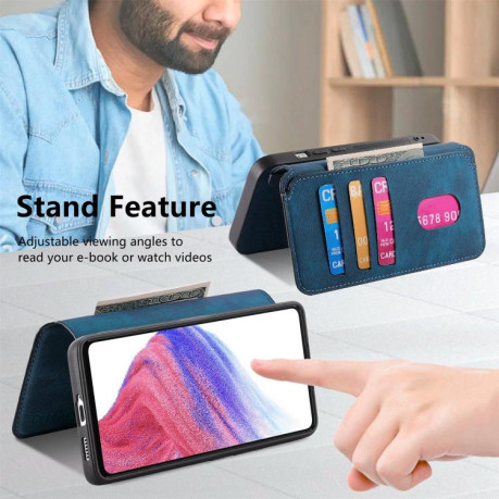 Чохол-книжка CaseNeo з MagSafe із захистом від сканування RFID у стилі Retro на Motorola Moto G15 - синій
