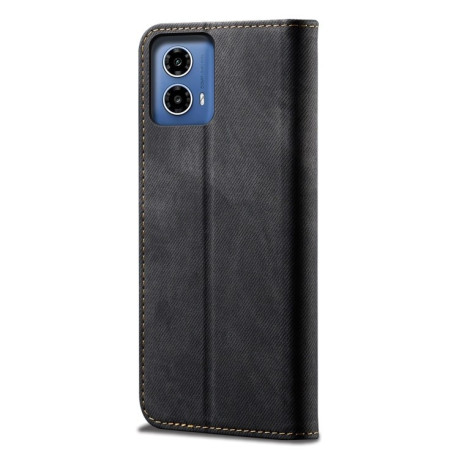 Чехол книжка Denim Texture Casual Style на Motorola Moto G85 - черный
