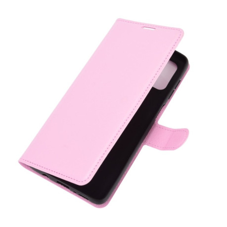 Чехол-книжка Litchi Texture на Samsung Galaxy M51 - розовый