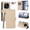 Чехол-книжка c текстурой Litchi  RFID Blocking 3-Card Wallet Leather на Xiaomi Redmi Note 15 4G / 5G /Poco M8  — бежевые