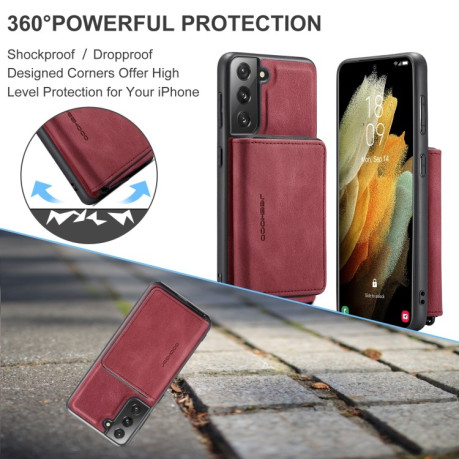 Противоударный чехол JEEHOOD Magnetic Zipper для Samsung Galaxy S22 Plus 5G - красный