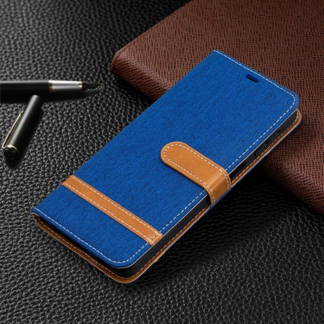 Чехол-книжка Color Matching Denim Texture на Samsung Galaxy A32 5G- синий
