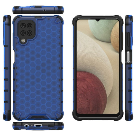 Противоударный чехол Honeycomb на Samsung Galaxy A12 - синий