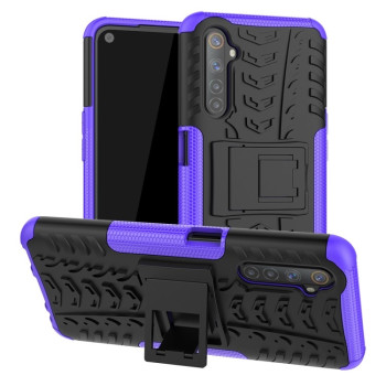 Противоударный чехол Tire Texture на Realme 6 - фиолетовый