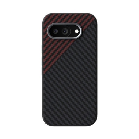 Ультратонкий чохол ABEEL C Carbon Fiber Series 6D Micro Relief MagSafe на Google Pixel 9a - чорно-червоний