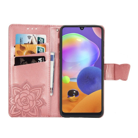 Чохол-книжка Butterfly Love Flower Embossed Samsung Galaxy A31 - рожеве золото