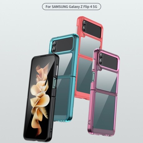 Противоударный чехол Colorful Acrylic Series для Samsung Galaxy Flip4 5G - голубой
