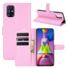 Чехол-книжка Litchi Texture на Samsung Galaxy M51 - розовый