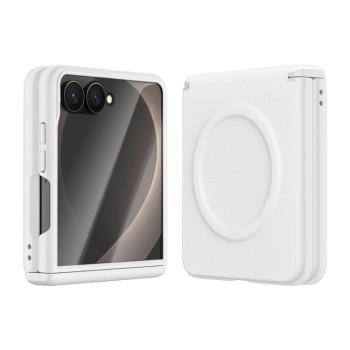 Чохол Integrated Vegan Leather Central Magnetic з еко-шкіри з центральним магнітом на Samsung Galaxy Flip8 5G — білий