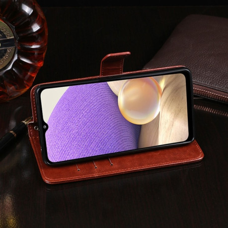 Чехол-книжка idewei Crazy Horse Texture на Samsung Galaxy A32 4G - коричневый