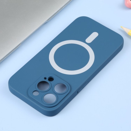 Противоударный чехол Liquid Silicone Full (Magsafe) для iPhone 15 Pro Max - синий