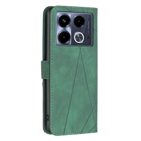 Чехол-книжка Rhombus Texture для Infinix Note 40 4G - зеленый
