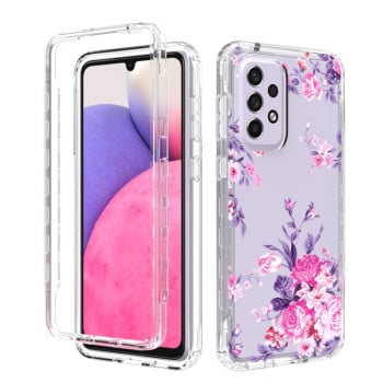 Противоударный чехол  Transparent Painted для Samsung Galaxy A33 - Pink Flower