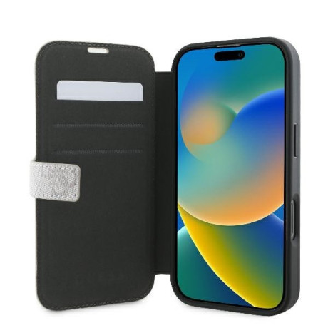 Оригінальний чохол-книжка Guess 4G Metal Logo для iPhone 16 Pro Max - Pink