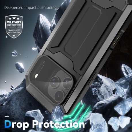Протиударний чохол R-JUST захист камери + підставка на iPhone 17 Pro Max - чорний