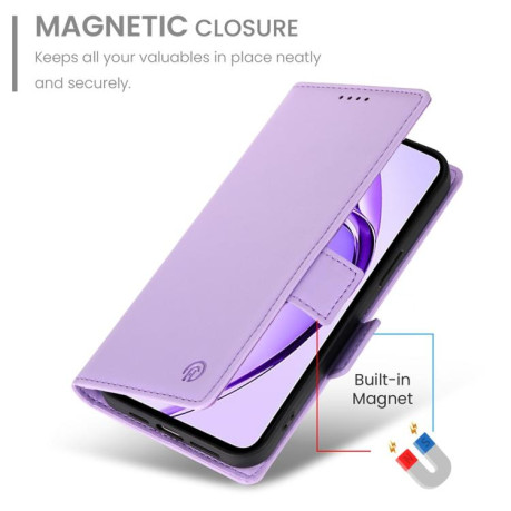 Чехол-книжка Side Buckle Magnetic Frosted Leather для Realme 13+ - фиолетовый