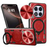 Чохол із шторкою камери CD фактурою та підставкою на Xiaomi Redmi Note 14 Pro 5G/Poco X7 - червоний