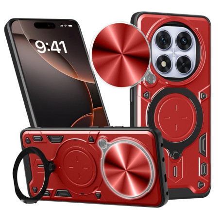 Чохол протиударний CD Texture Sliding Camshield Magnetic Holder на Xiaomi Redmi Note 14 Pro 5G/Poco X7 - червоний
