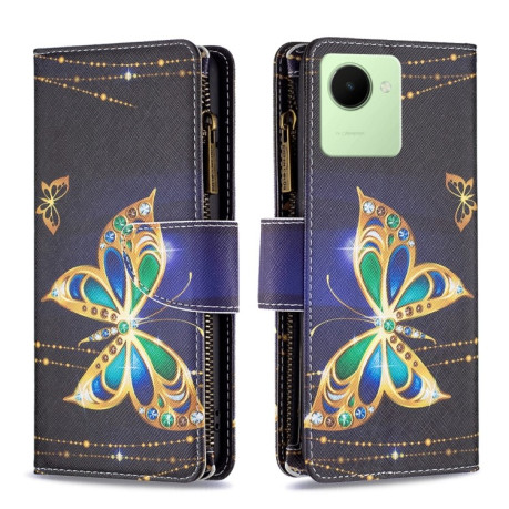 Чохол-гаманець Colored Drawing Pattern Zipper для Realme C30 - Big Butterfly