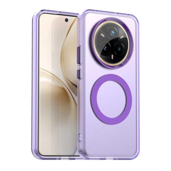 Противоударный чехол Candy Magsafe PC Hybrid TPU для Realme 14 Pro+ 5G - фиолетовый