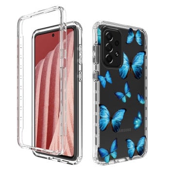Протиударний чохол Transparent Painted Samsung Galaxy A73 - Blue Butterflies