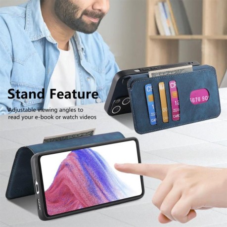 Чохол-книжка CaseNeo MagSafe RFID Anti-theft Retro Leather для OPPO Reno13 Pro - синій