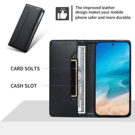Чохол-книжка Escase з еко-шкіри з магнітом та RFID для Realme 15T 5G — чорний