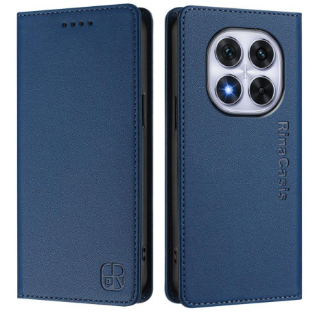 Чехол-книжка RC01 Dual-Folded Magnetic Suction RFID Leather на Xiaomi Redmi Note 14 Pro 4G - синий