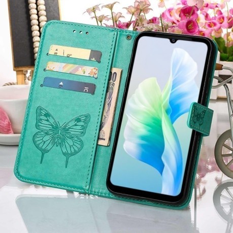 Чохол-книжка Embossed Butterfly для Vivo S10e 5G/V23e 4G/V23E 5G/Y75 4G - зелений