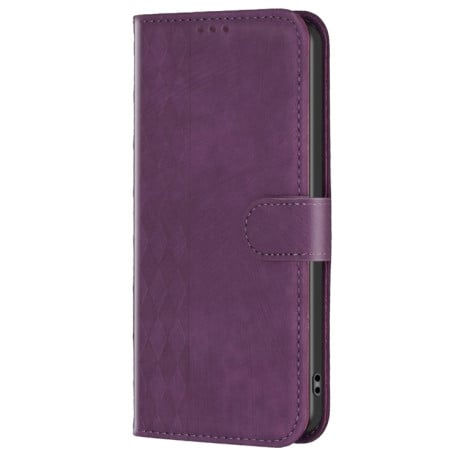 Чохол-книга Plaid Embossed Leather для Samsung Galaxy S23 FE 5G - фіолетовий