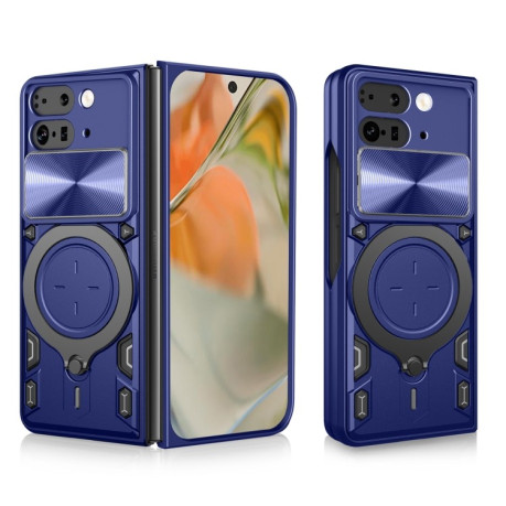 Протиударний чохол CD Texture Sliding Camshield Magnetic Holder для Google Pixel 9 Pro Fold - синій