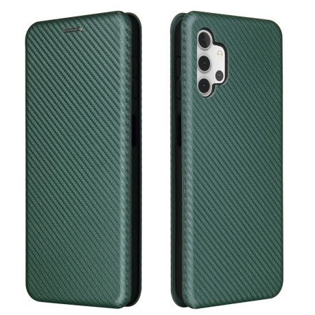 Чохол-книжка Carbon Fiber Texture на Samsung Galaxy A32 4G-зелений