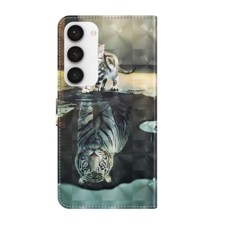 Чехол-книжка 3D Painting для Samsung Galaxy S24 5G - Tiger