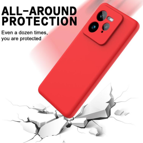 Силиконовый чехол Solid Color Liquid Silicone на Realme GT 7 Pro - красный