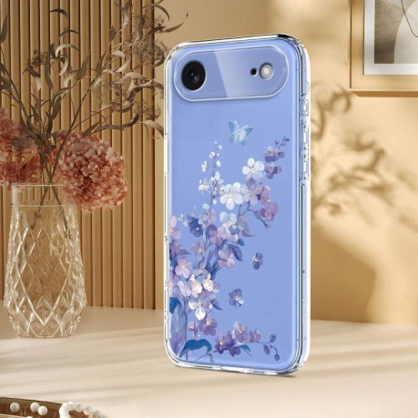 Чехол Flower Pattern Painted для iPhone Air - фиолетовый