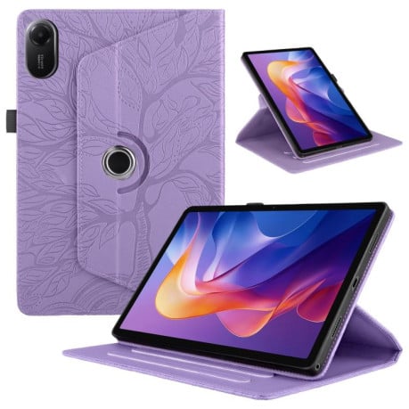 Чехол-книжка Tree Life Embossed Rotation Leather для Xiaomi Redmi Pad 2 - фиолетовый