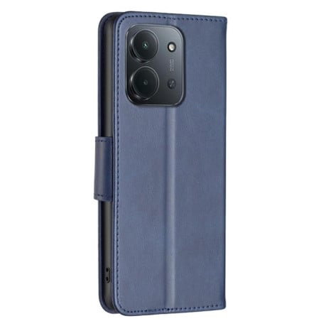 Чехол-книжка Lambskin Texture Pure Color на Xiaomi Redmi 15C 5G/4G EU 173mm/Poco C85 5G - синий