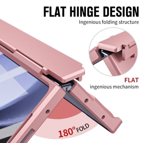 Противоударный чехол Diamond Case-film Integral Hinge Shockproof для Samsung Galaxy  Fold 6 5G - розовый