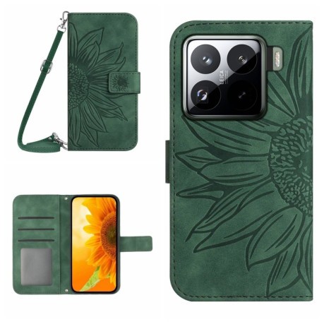 Чехол-книжка Skin Feel Sun Flower для Xiaomi 15 Pro - зеленый