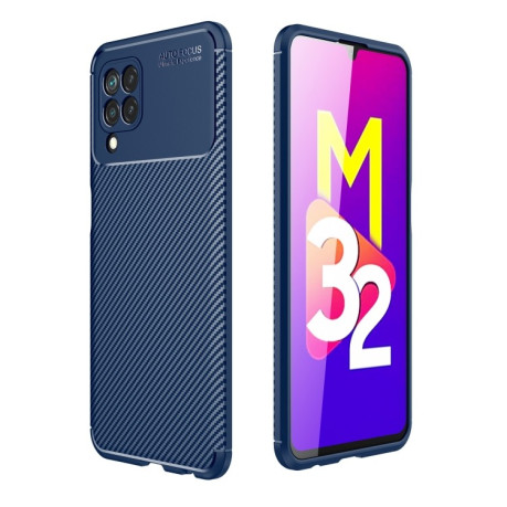 Ударозащитный чехол HMC Carbon Fiber Texture на Samsung Galaxy M32/A22 4G - синий