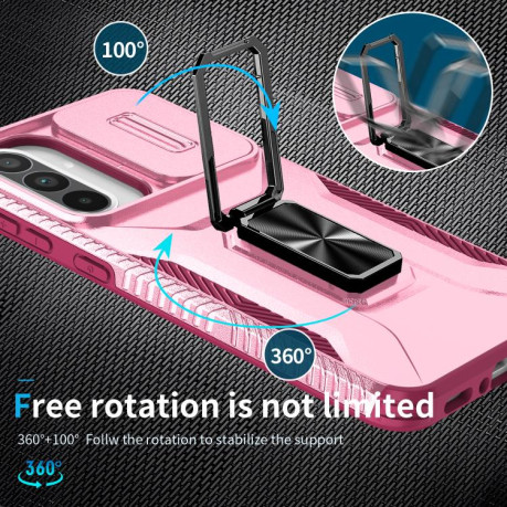 Протиударний чохол Sliding Camshield для Samsung Galaxy A36 - Pink + Rose Red