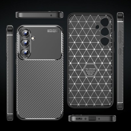 Ударозащитный чехол HMC Carbon Fiber Texture на Samsung Galaxy A35 - черный
