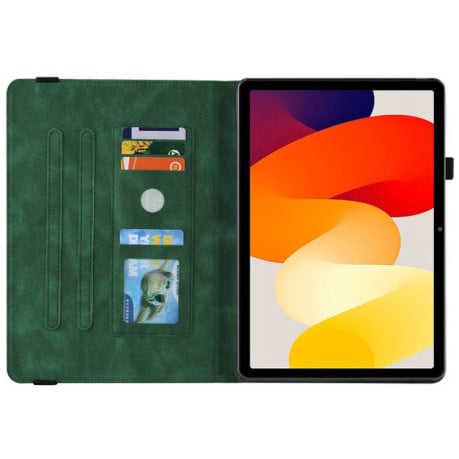 Чохол-книжка Butterfly Flower Embossed Leather на Xiaomi Redmi Pad 2 / Xiaomi Redmi Pad SE 11 2025 - зелений