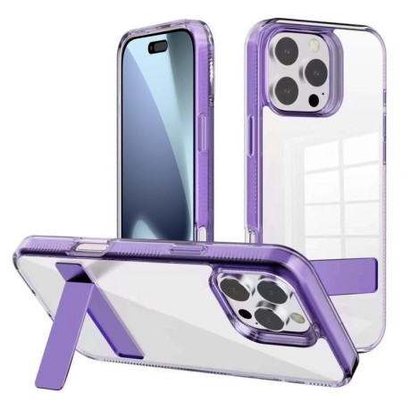 Противоударный чехол Kalebol Holder Clear Acrylic Hybrid TPU для iPhone 17 Pro - фиолетовый