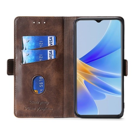 Чохол-книжка Contrast Color для Vivo V25 5G/V25e 5G/X80 Lite - Dark Brown+Gold