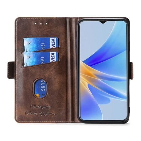 Чехол-книжка Contrast Color для Vivo V25 5G/V25e 5G/X80 Lite - Light Brown+Green