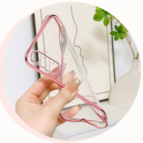 Противоударный чехол Plated Gradient Glitter Butterfly Holder для Samsung Galaxy A16 5G - фиолетовый
