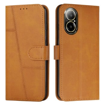 Чохол-книжка з прострочкою та фактурою Calf на Realme C67 4G Global - жовтий