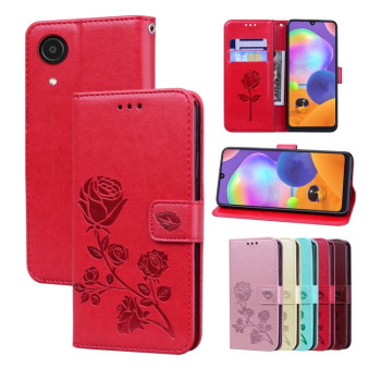 Чохол-книжка Rose Embossed Samsung Galaxy A03 Core - червоний